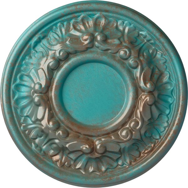 Ekena Millwork Odessa Ceiling Medallion (Fits Canopies up to 2 1/2"), 7 1/2"OD x 1 1/8"P, Copper Green Patina CM07ODCGS - main